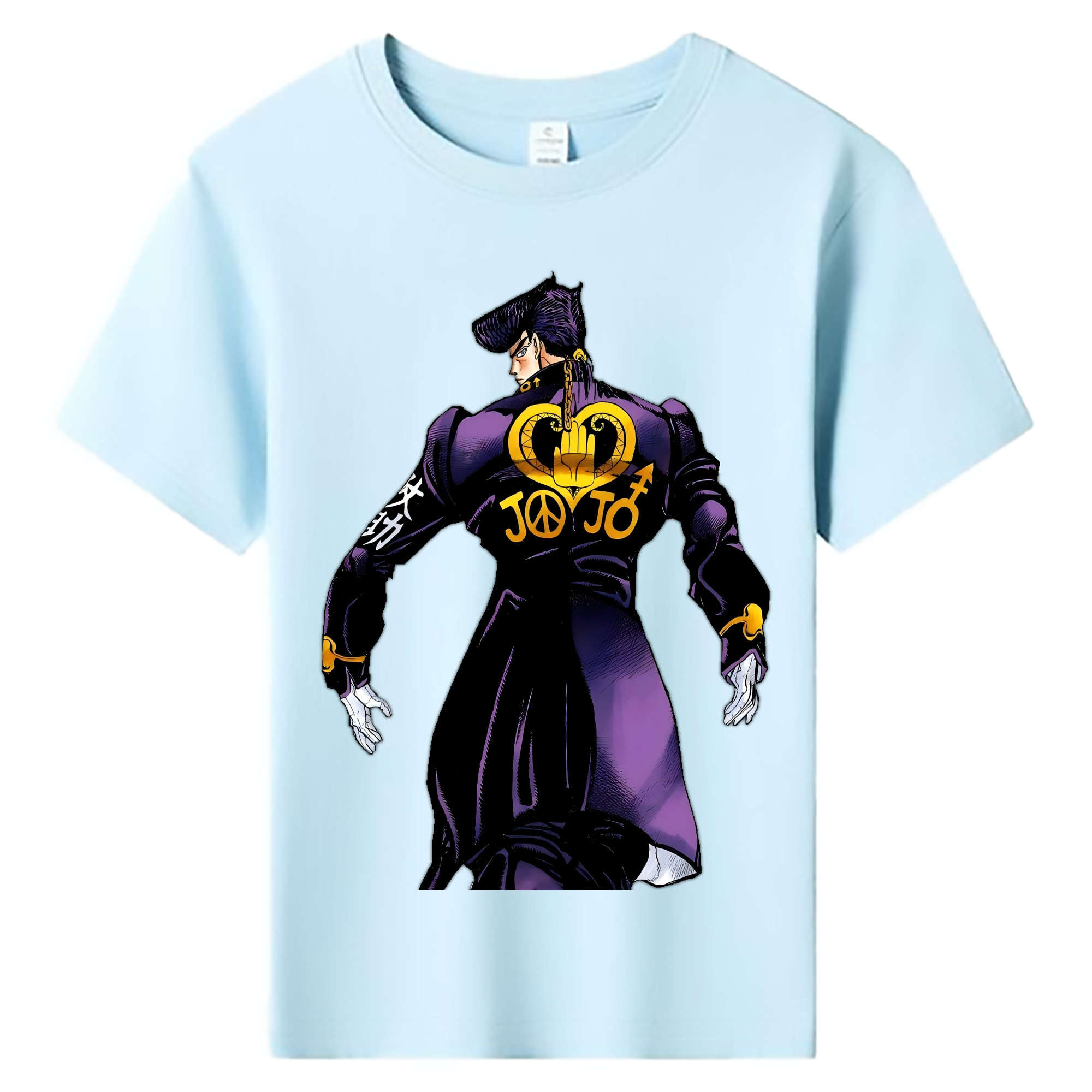 （画像用） ジョジョの奇妙な冒険 ひがしかた じょうすけ JoJo's Bizarre Adventure Higashikata Josuke 綿100％キッズTシャツ（フロントプリント）